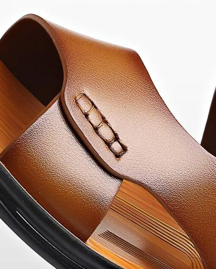 Marlow™ Leather Block-Heel Slide Sandals Sandals