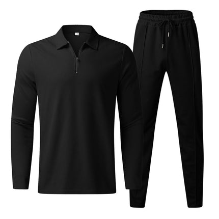 Men's Full-Zip Tracksuit Set Black Tracksuit