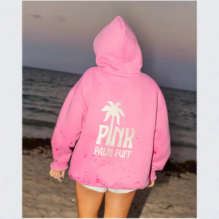 Professional DING Z Cross-border European Style Drop Shoulder Coconut Hoodie EVERYTHING COMES IN black