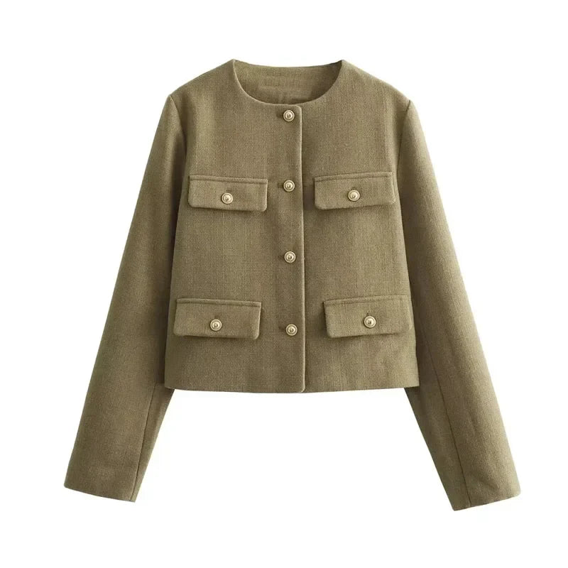 Juliette | Refined Elegance Jacket Khaki Elegance Jacket