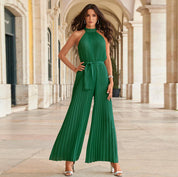 Lucy | Pleated Jumpsuit With Belt GREEN
