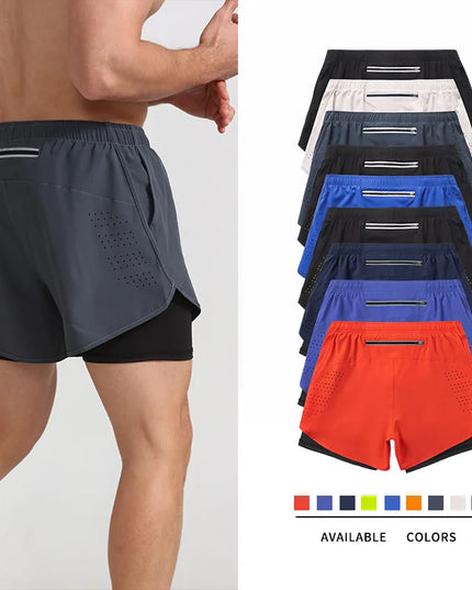 Men's 2-in-1 Quick-Dry Running Shorts with Phone Pocket Shorts