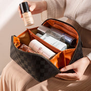 Boho Luxury Checkered Makeup Bag Cosmetic Bag