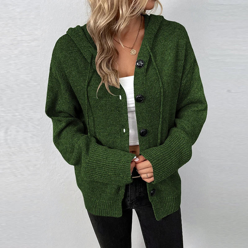 Women’s Knit Hooded Cardigan Cardigan