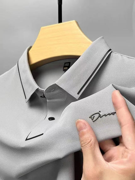 Men's Premium Cotton Polo Shirt Gray Polos Shirts