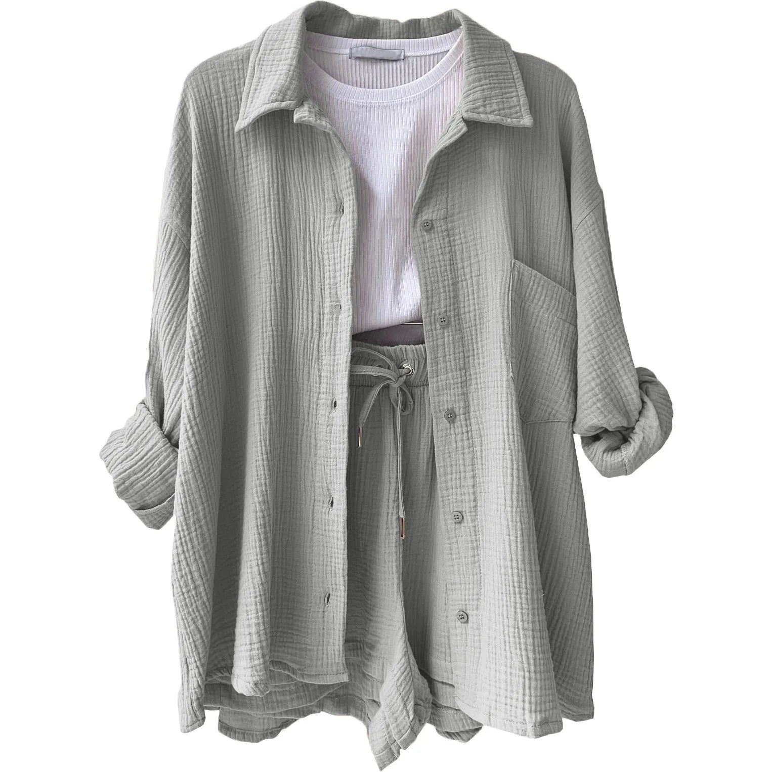 Carmen™ | Casual Cotton Set for Women Gray
