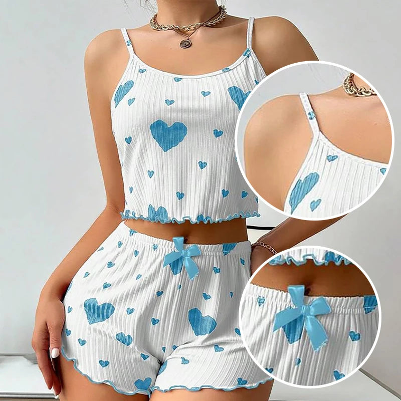 Women’s Love-Print Pajama Set Women's Tops