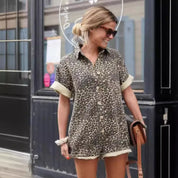 Cheetah Print Leg-Lengthening Romper Dresses