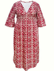 Ruth™ | Casual V-Neck Printed Dress Dresses