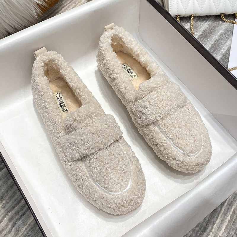 Cozy Women's Plush Fleece Slippers cream Shoes