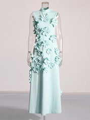 Mariana™ | Posture-Improving Flower Embossed Dress Blue Dress