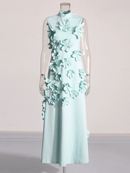 Mariana™ | Posture-Improving Flower Embossed Dress Blue Dress