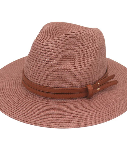 Breathable Straw Panama Sun Hat Skin Pink Hats