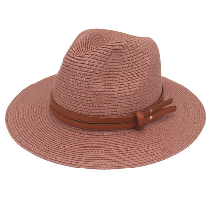 Breathable Straw Panama Sun Hat Skin Pink Hats