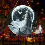 Moonlit Witch & Broom Acrylic Suncatcher 5 Halloween Decorations