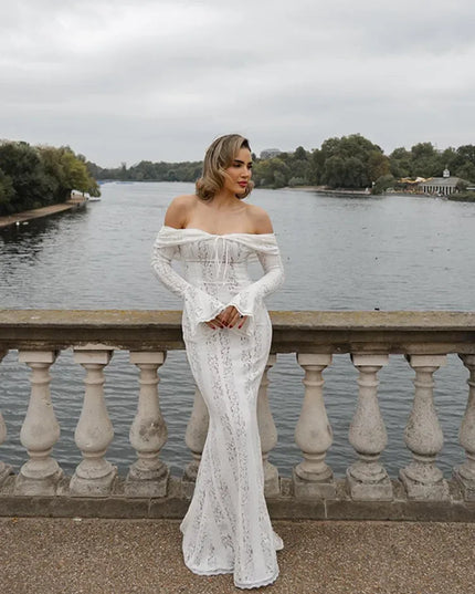 Women's Hollow-Out Lace Backless Maxi Dress Dresses