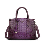 Vintage Crocodile Leather Designer Handbag Purple Handbags