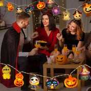 Spooky Pumpkin & Ghost LED String Lights Halloween Decorations