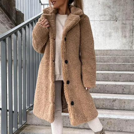 Women's Cozy Teddy Coat Khaki Teddy Coat
