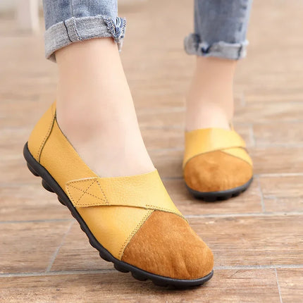 Comfy Premium Leather Orthopedic Loafers Yellow Shoes & Sandals
