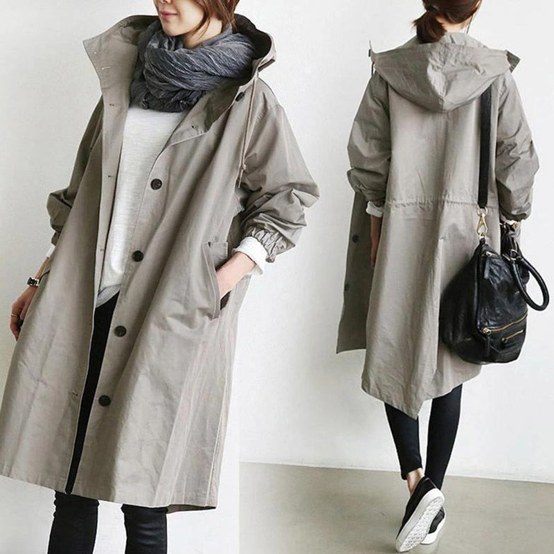 Laura | Waterproof windbreaker with hood Gray