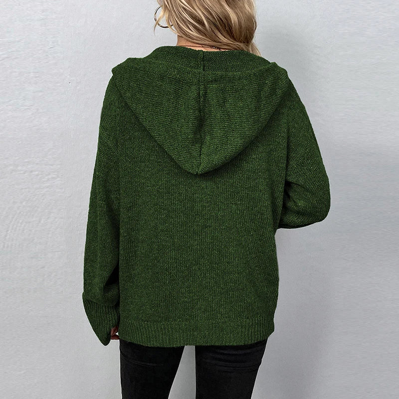 Women’s Knit Hooded Cardigan Cardigan
