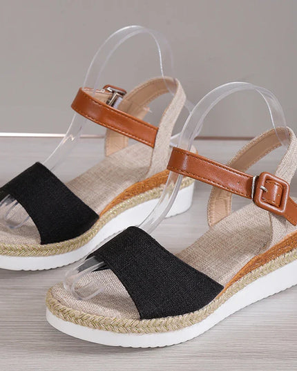 Isla™ – Summer Wedge Sandals Black Sandals