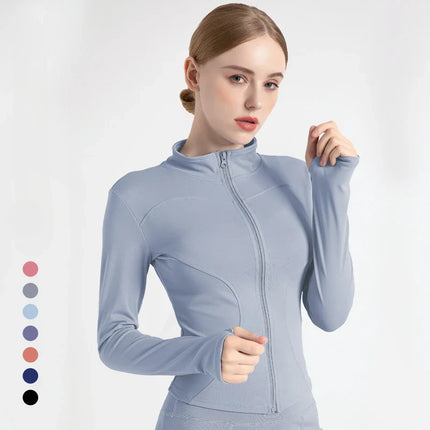 Nadine™ | Slim Fit Tracksuit Jacket Ash Blue Jackets