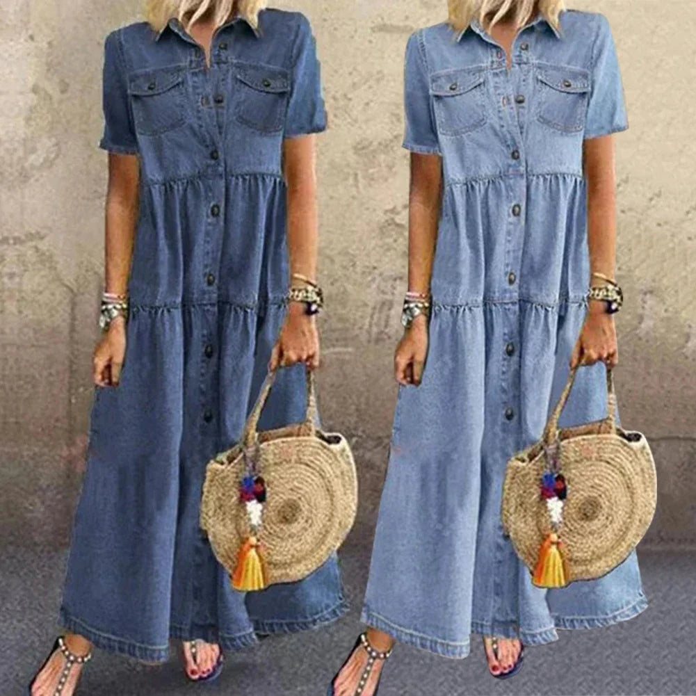 Layla™ | Long Denim Dress Dresses