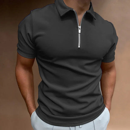 Dylan™ | Casual Zip-up Polo Shirt Dark Gray