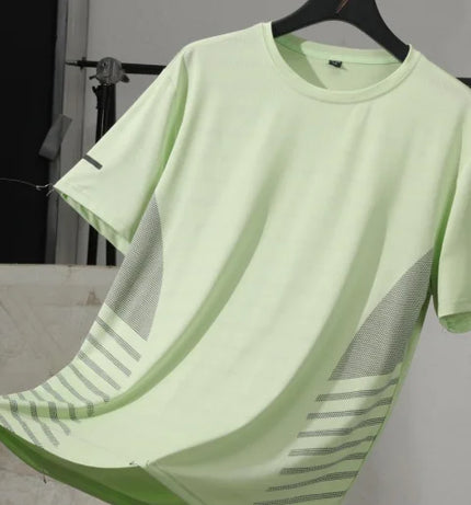 Men’s Summer Ice Silk Running T‑Shirt Fruit Green Men T-Shirts