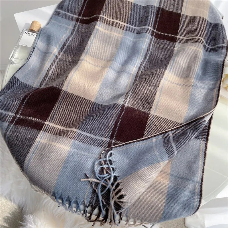 Whisper Plaid Scarf – Ultra-Soft Cashmere Blend Wrap Women's Clothing