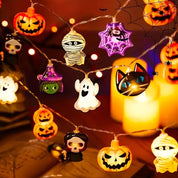 Spooky Pumpkin & Ghost LED String Lights Halloween Decorations
