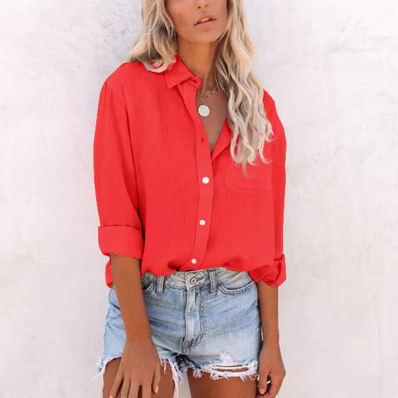 Rachel | Casual Blouse Red Blouse