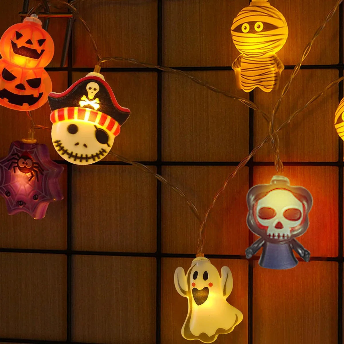 Spooky Pumpkin & Ghost LED String Lights Halloween Decorations