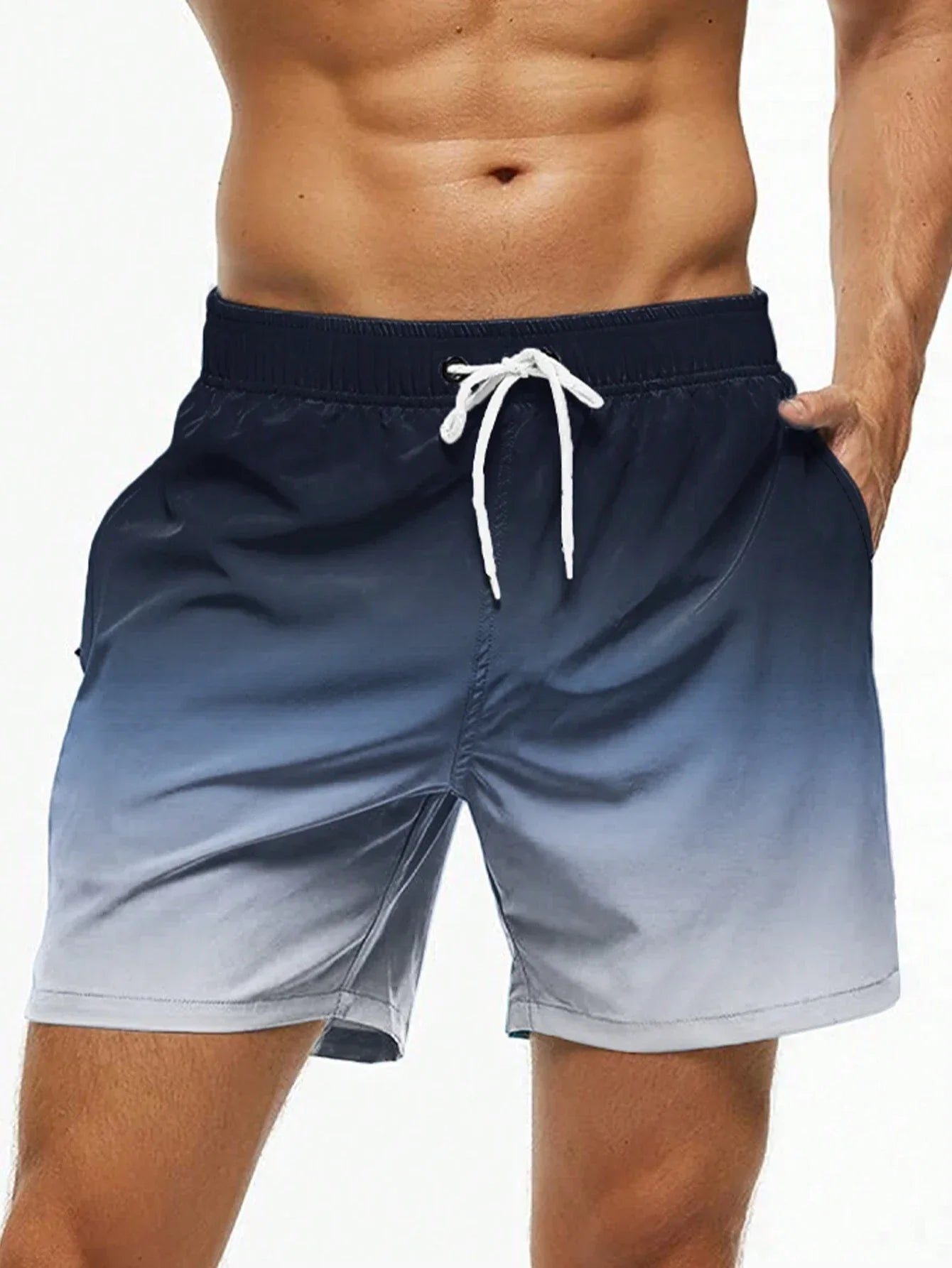 Men's Gradient Color Block Swim Trunks - OKOHOKO™ FASHION