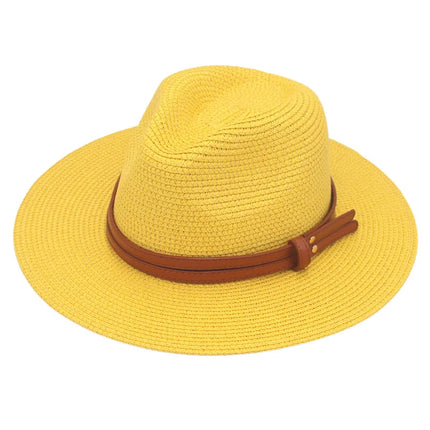Breathable Straw Panama Sun Hat Yellow Hats