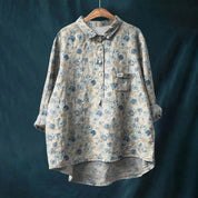 Liesa | Elegant Women's Floral Shirt Grey