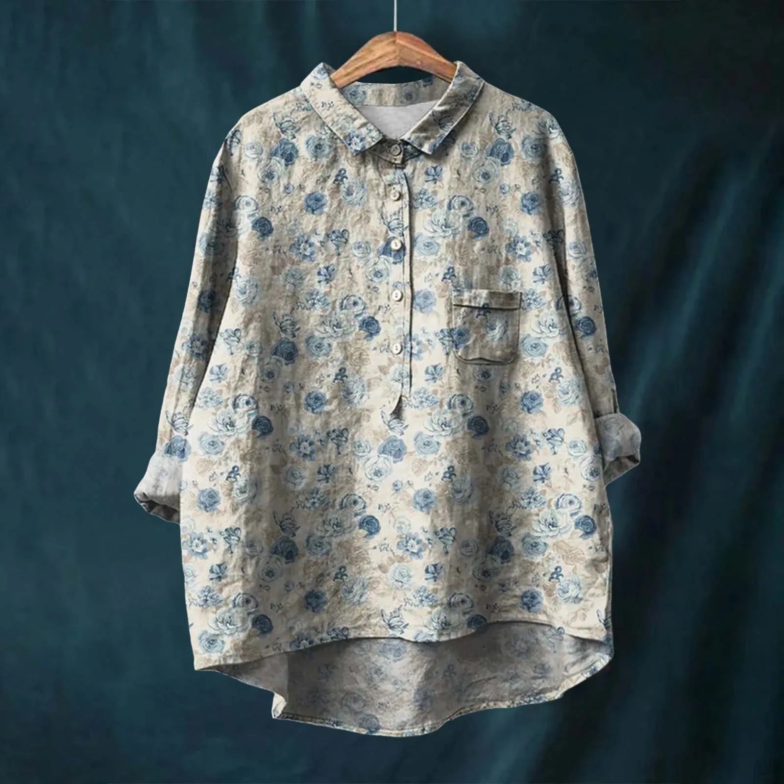 Liesa | Elegant Women's Floral Shirt Grey