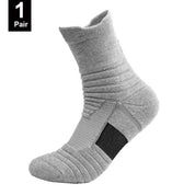 Men’s Anti-Slip Cotton Sports Socks – Breathable, Odor-Free 1pair-Long-grey Men's Accessories