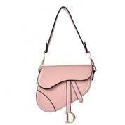 Sophia Women's PU Leather Saddle Shoulder Bag Pink Handbags