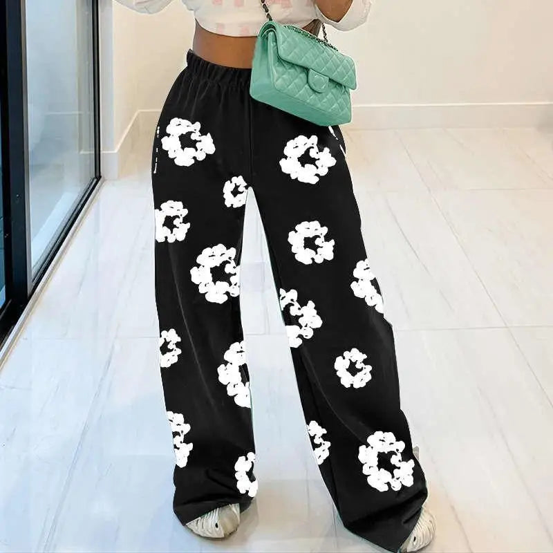Women's Denim Tears Loose-Fit Sweatpants Black Sweatpants