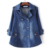 Women's Collar Cape Jeans Jacket Deep Indigo Jacket