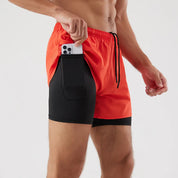 Men's 2-in-1 Quick-Dry Running Shorts with Phone Pocket Red Shorts