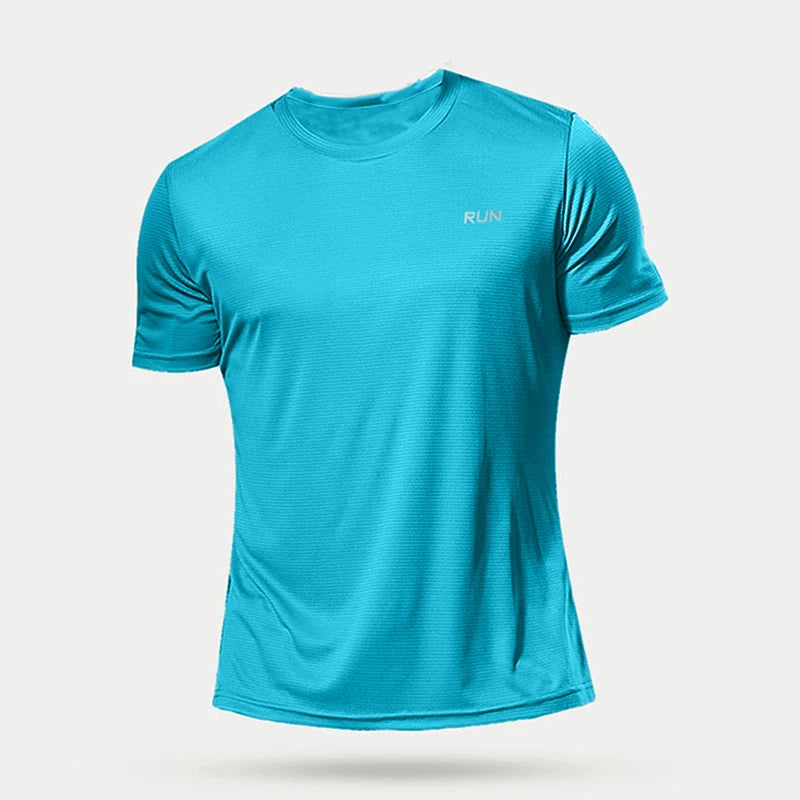 Quick-Dry Compression Athletic Tee – Lightweight Gymwear SKY BLUE T Shirts
