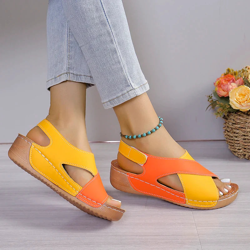 Jade | Chic Orthopedic Sandals Red and yellow Shoes & Sandals