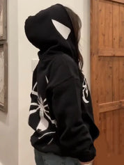 Men’s & Women’s Spider Print Hoodie – Unisex Gothic Streetwear Pullover Hoodies