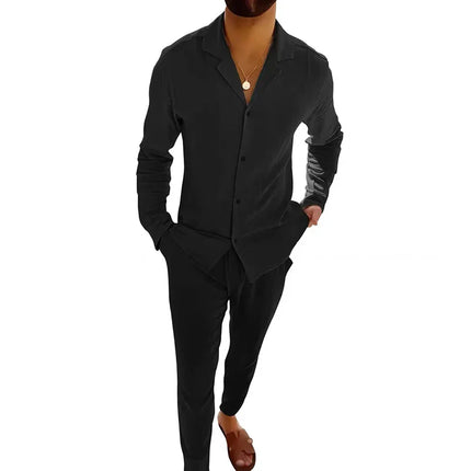 Kai™ | Casual Two Piece Set for Men Black Two piece set
