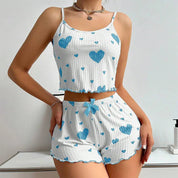 LUSTIQUE™ HEART PRINT PYJAMA SET blue