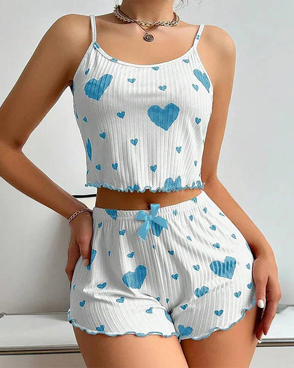 LUSTIQUE™ HEART PRINT PYJAMA SET blue